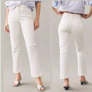 AMO Chloe Crop Jeans In‎ Sea Salt White Denim Organic Cotton